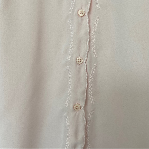 BANANA REPUBLIC BUTTON DOWN SLEEVELESS PINK FLOWY TOP/BLOUSE WITH SCALLOP DETAIL - Picture 7 of 7